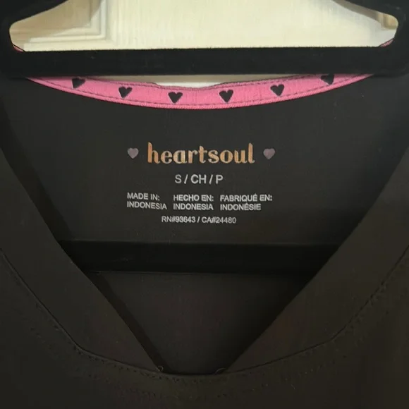 HeartSoul Black Boot Cut Scrub with Flare Pants Set Sz S - Picture 6 of 9